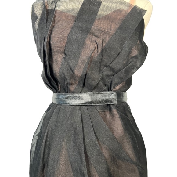 Marc by Marc Jacobs Black with Pink Underlay Cocktail Dress With Belt (2) - Picture 3 of 9